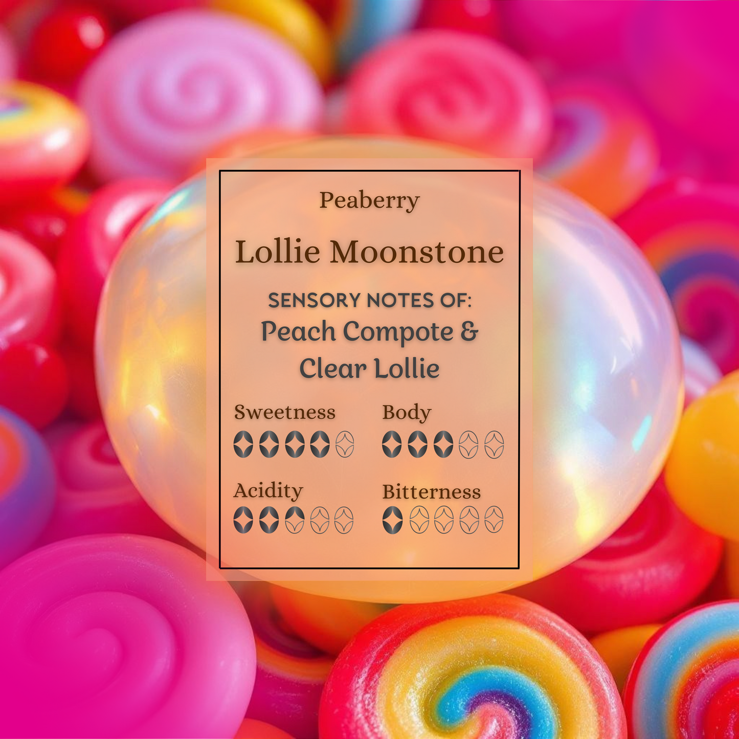 LOLLIE MOONSTONE | PEACH COMPOTE & CLEAR LOLLY